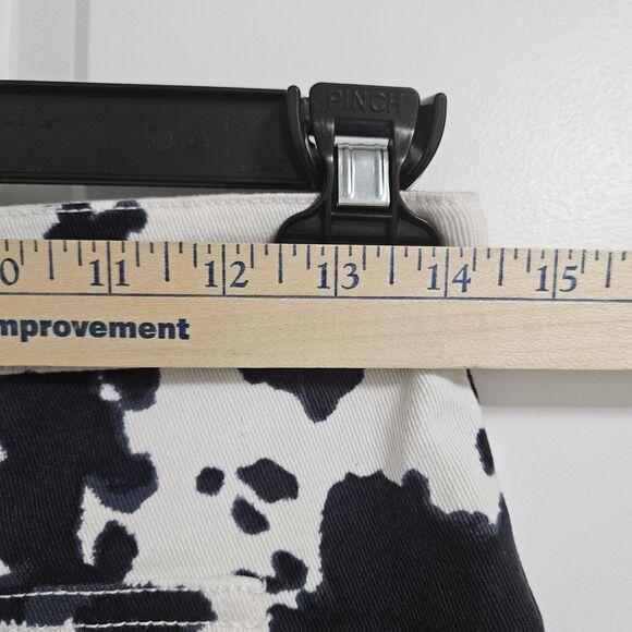 Peach Love California Suede Fringe Western Mini Skirt Women's Small Cow Print - Picture 6 of 9